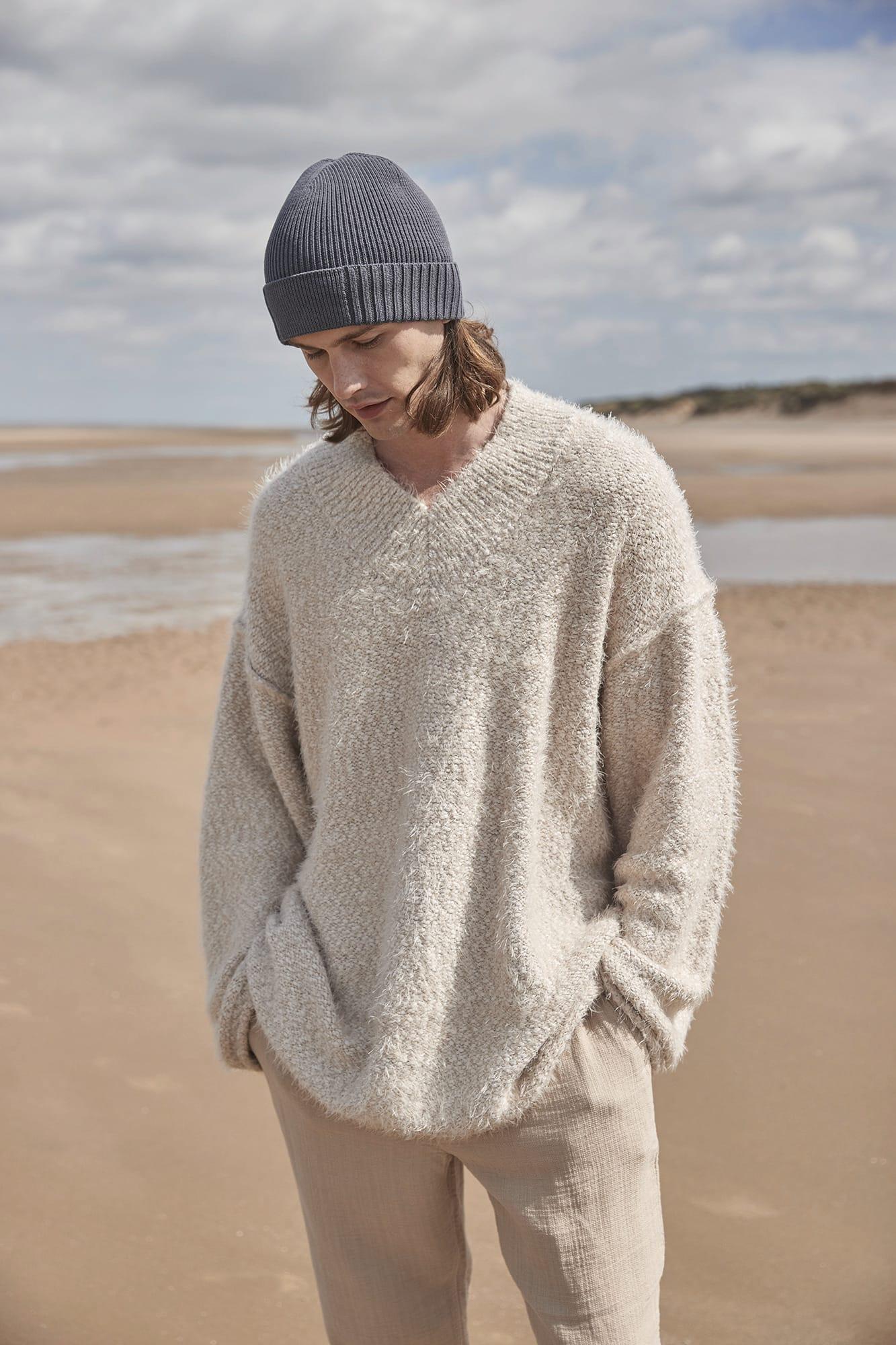 B438N - Bonnet en coton biologique avec patch technique Beechfield®