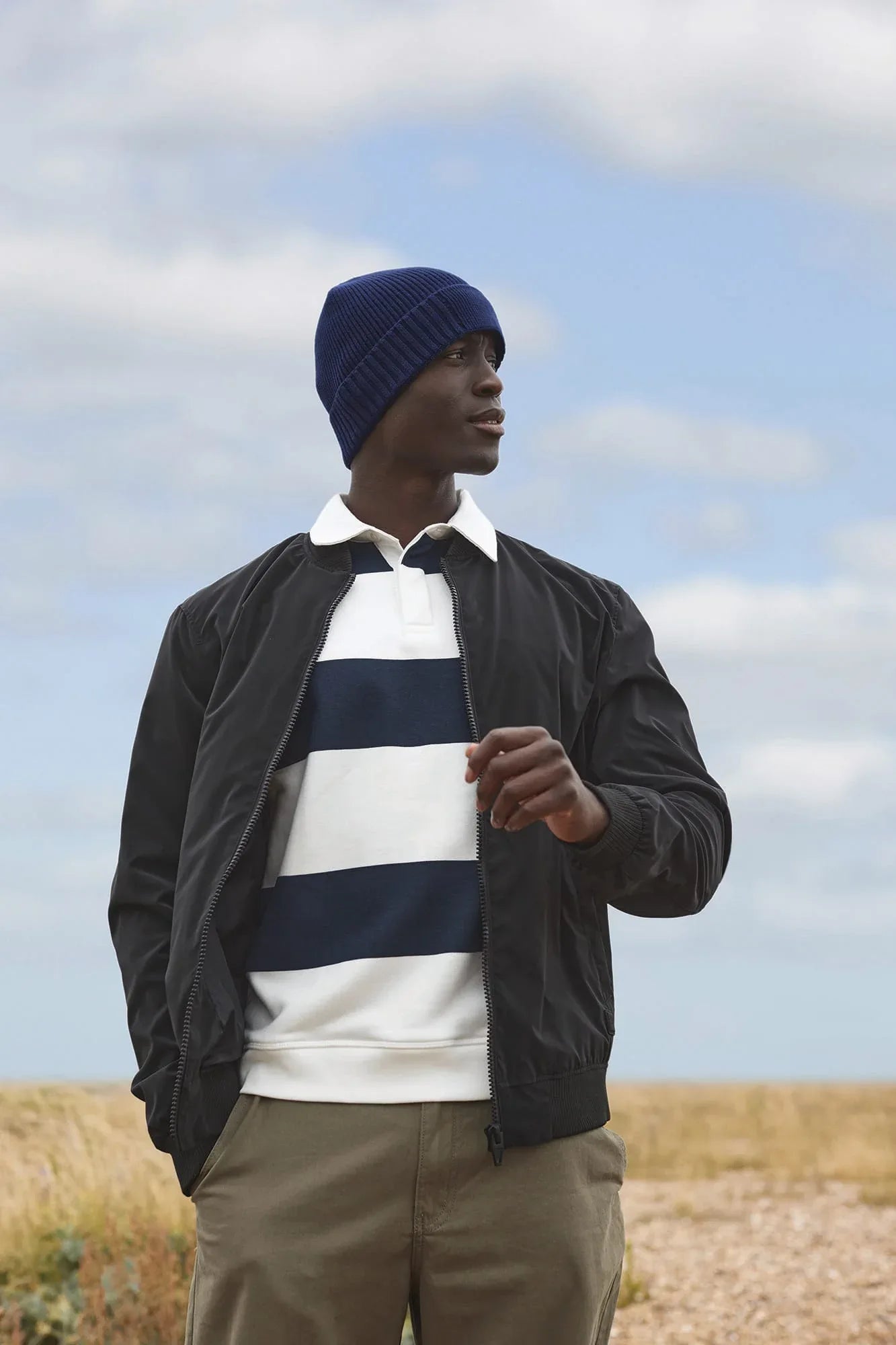 B438N - Bonnet en coton biologique avec patch technique Beechfield®