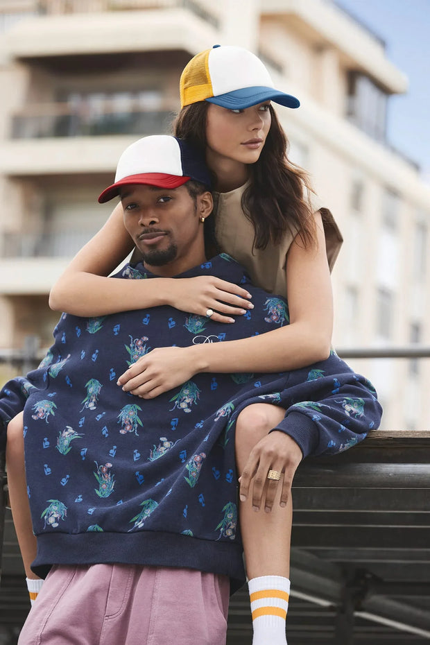 B639 - Casquette trucker 5 panneaux multicolor Beechfield®