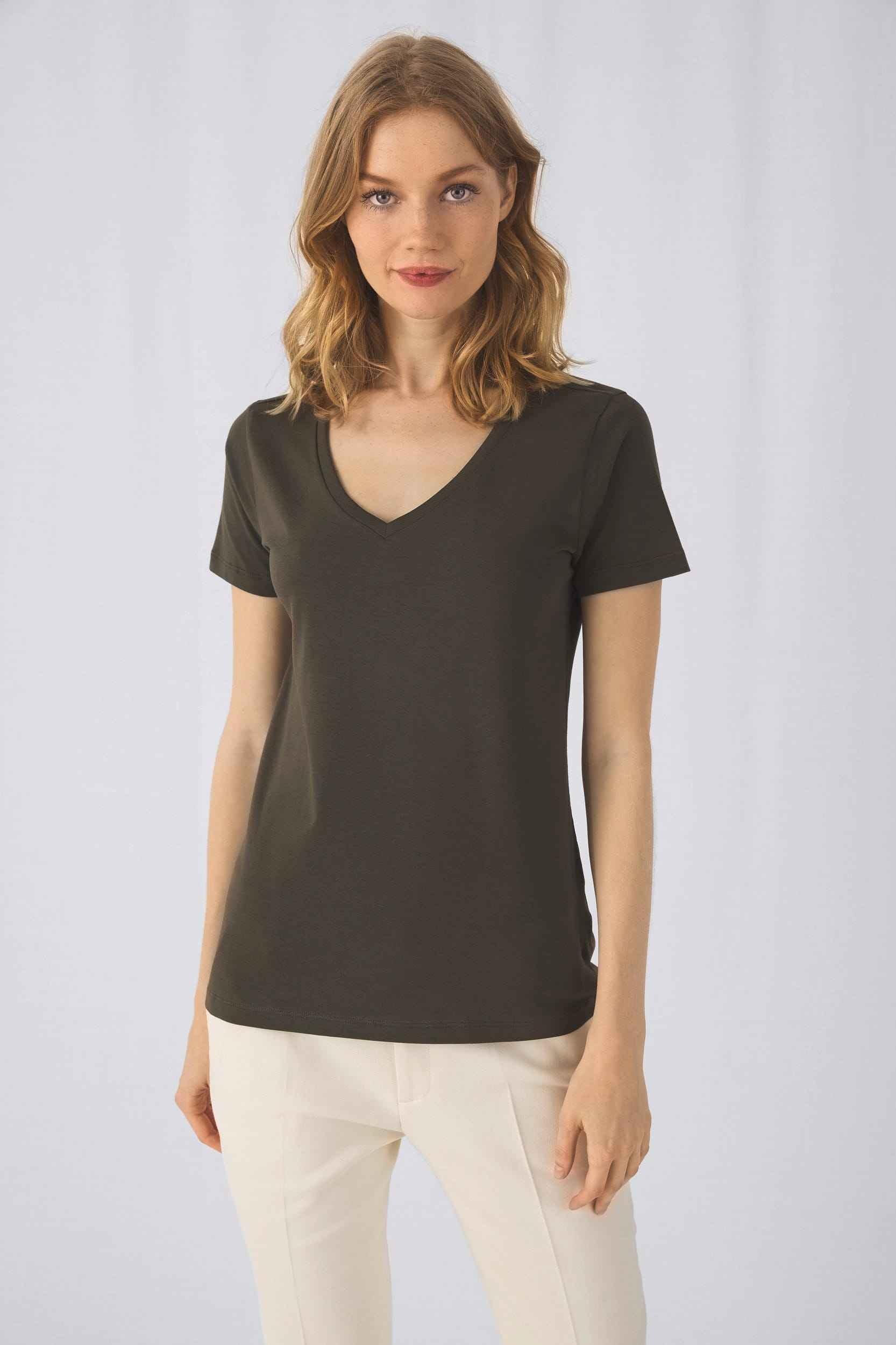 CGTW045 - T-shirt Organic Inspire col V Femme - Occifloc