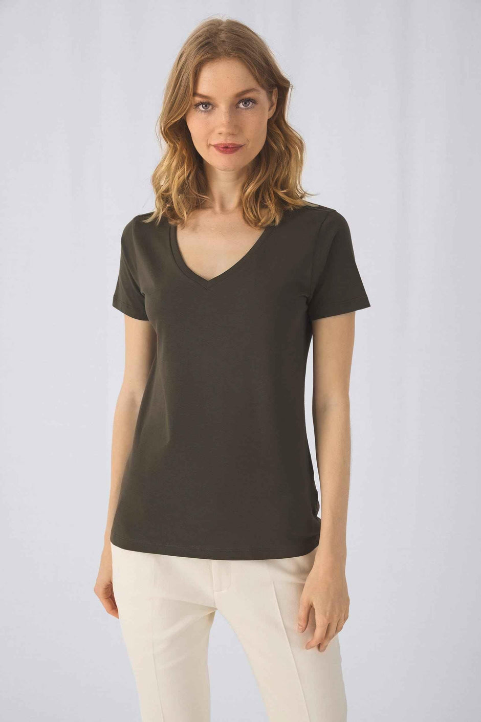 CGTW045 - T-shirt Organic Inspire col V Femme - Occifloc