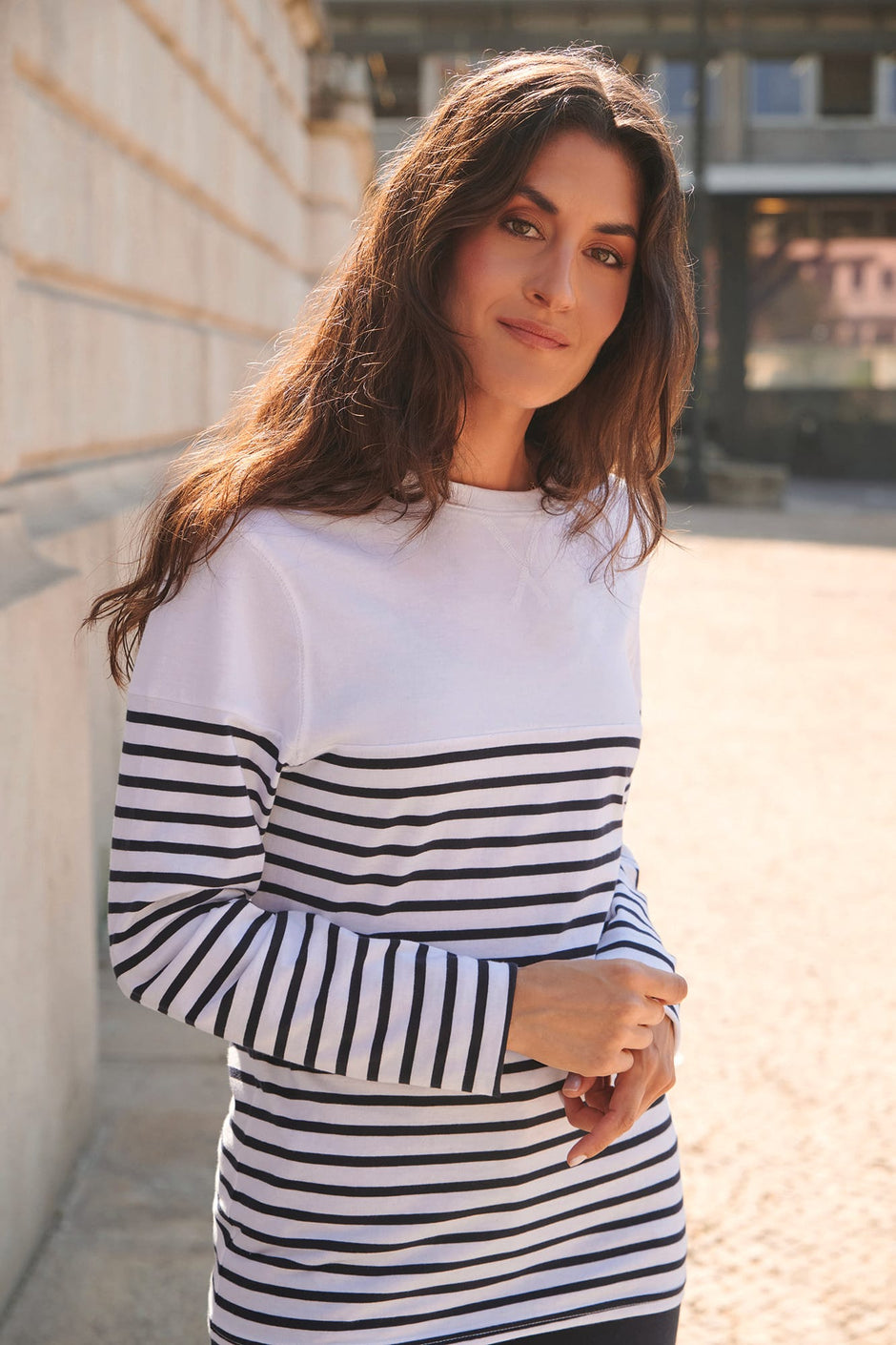 FR134 - T-shirt breton à manches longues Front Row