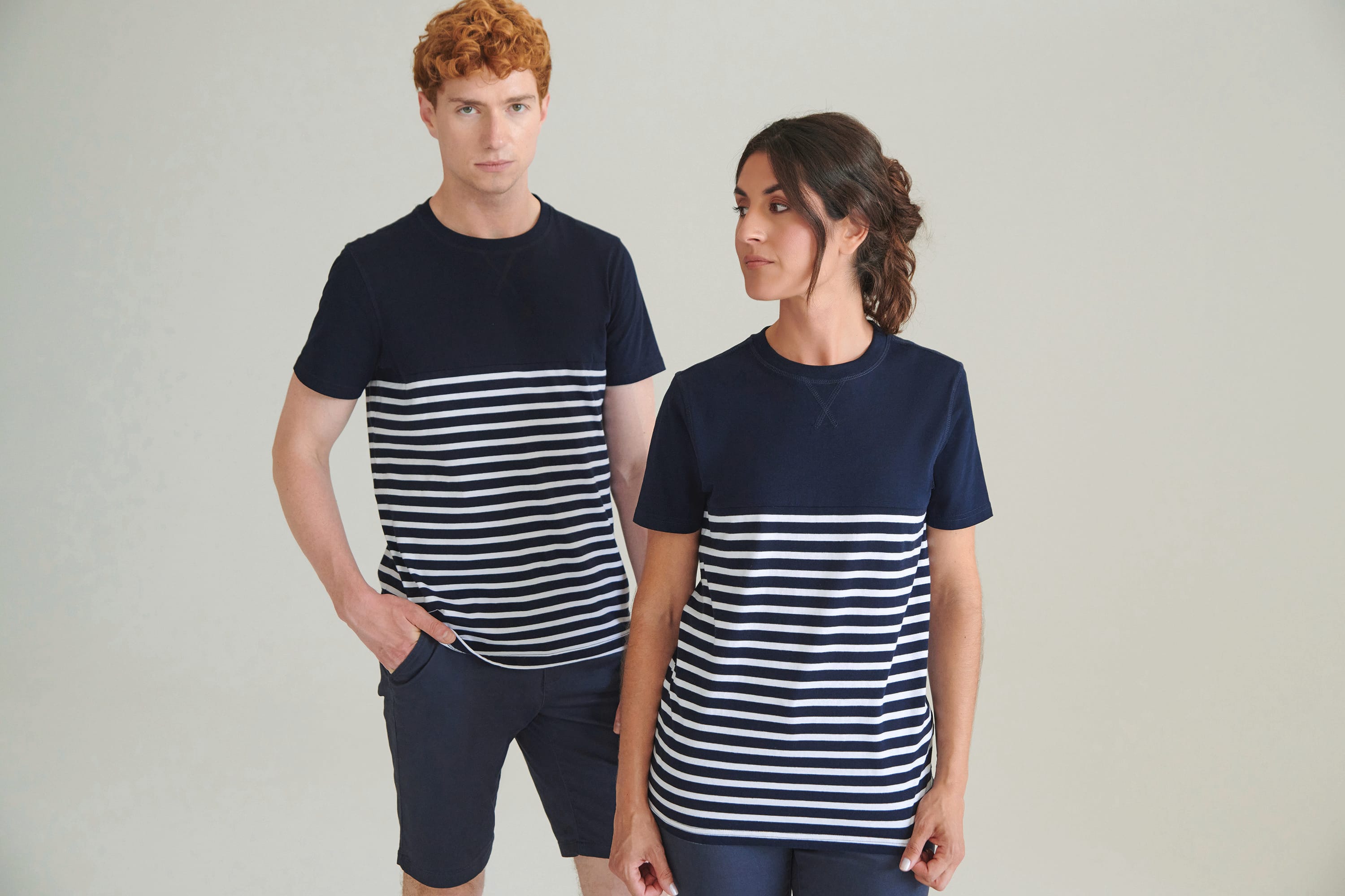 FR135 - T-shirt breton à manches courtes Front Row