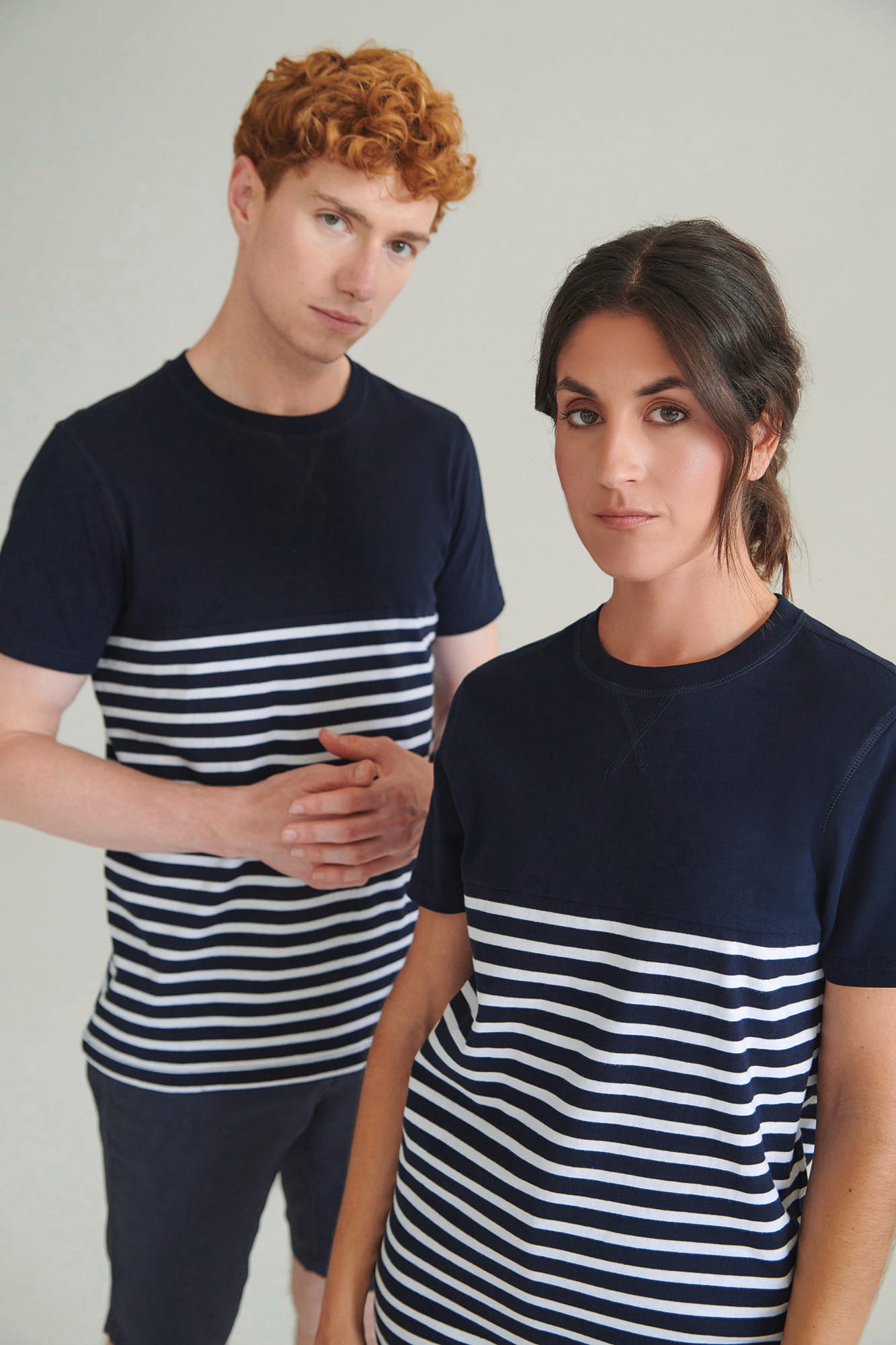 FR135 - T-shirt breton à manches courtes Front Row