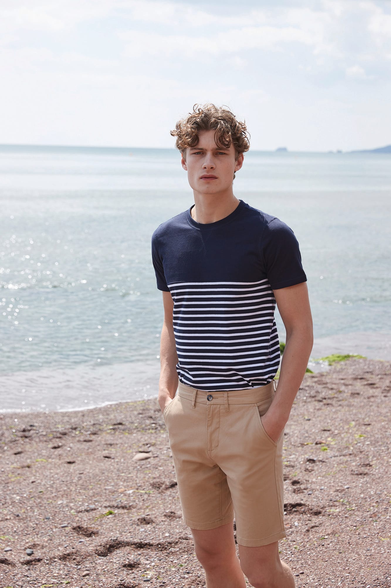 FR135 - T-shirt breton à manches courtes Front Row