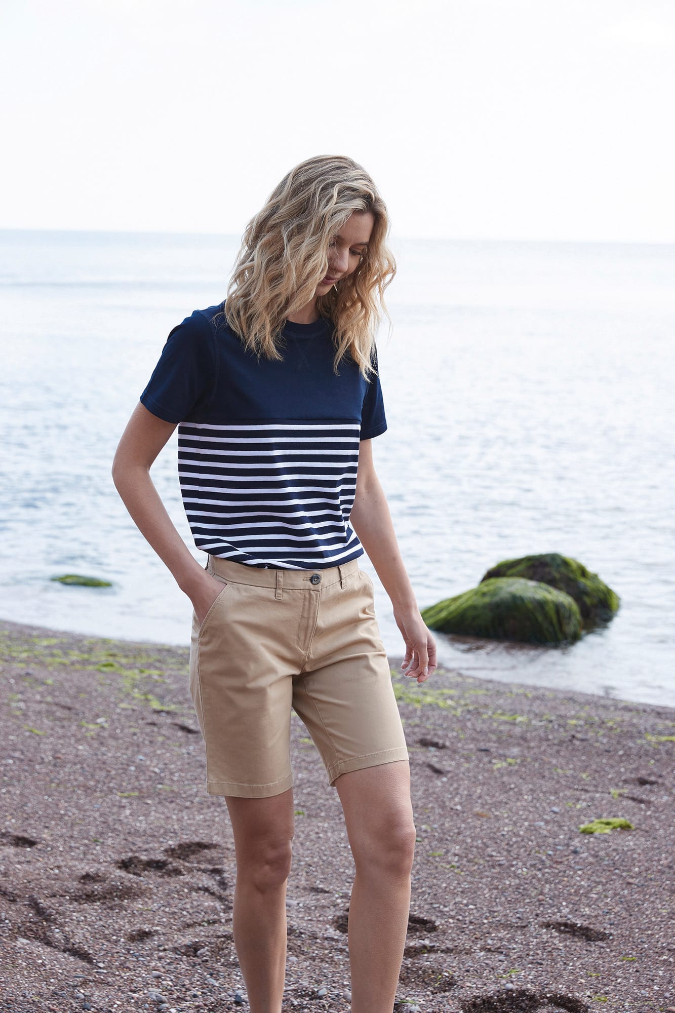 FR135 - T-shirt breton à manches courtes Front Row
