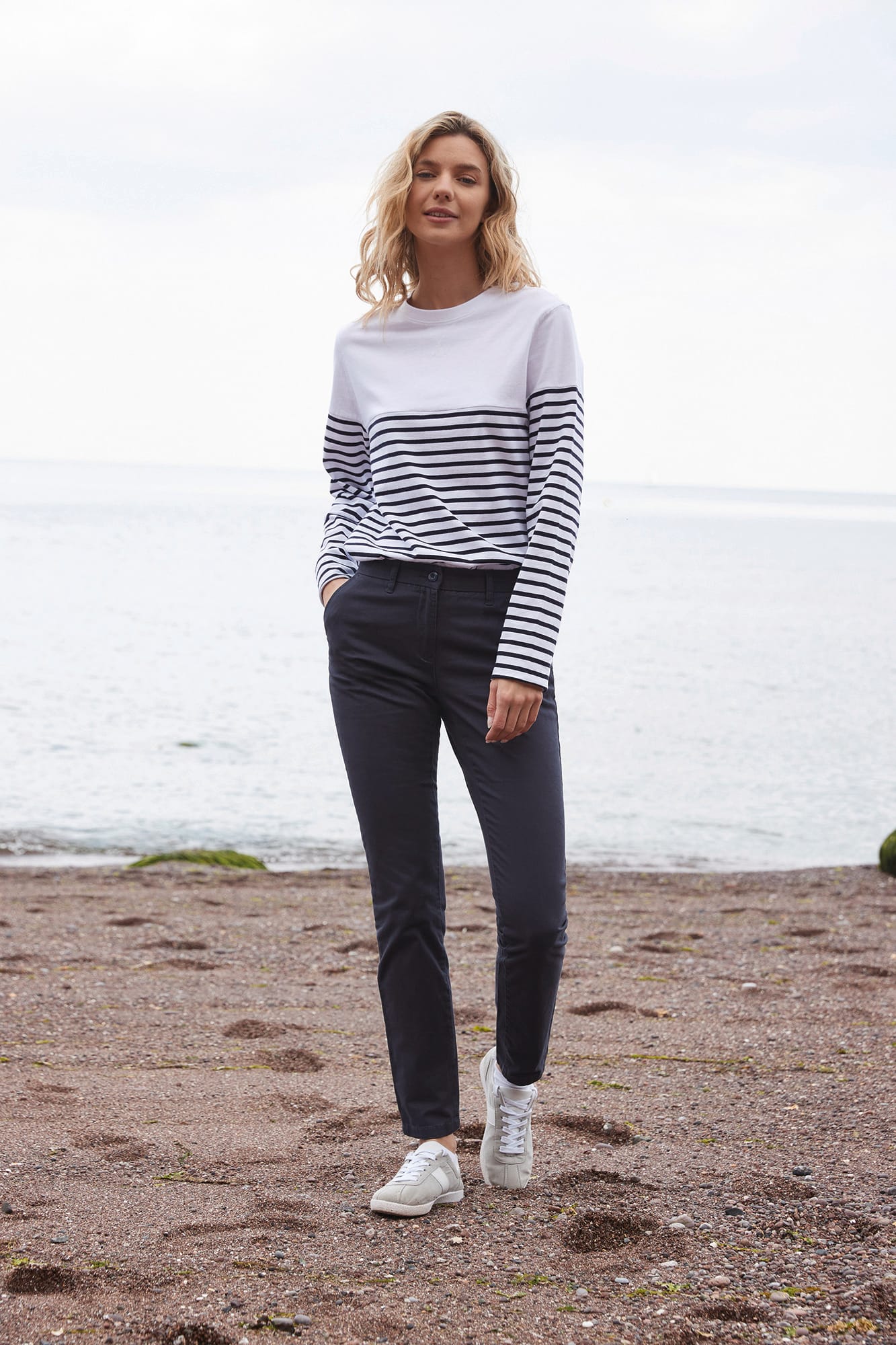 FR134 - T-shirt breton à manches longues Front Row