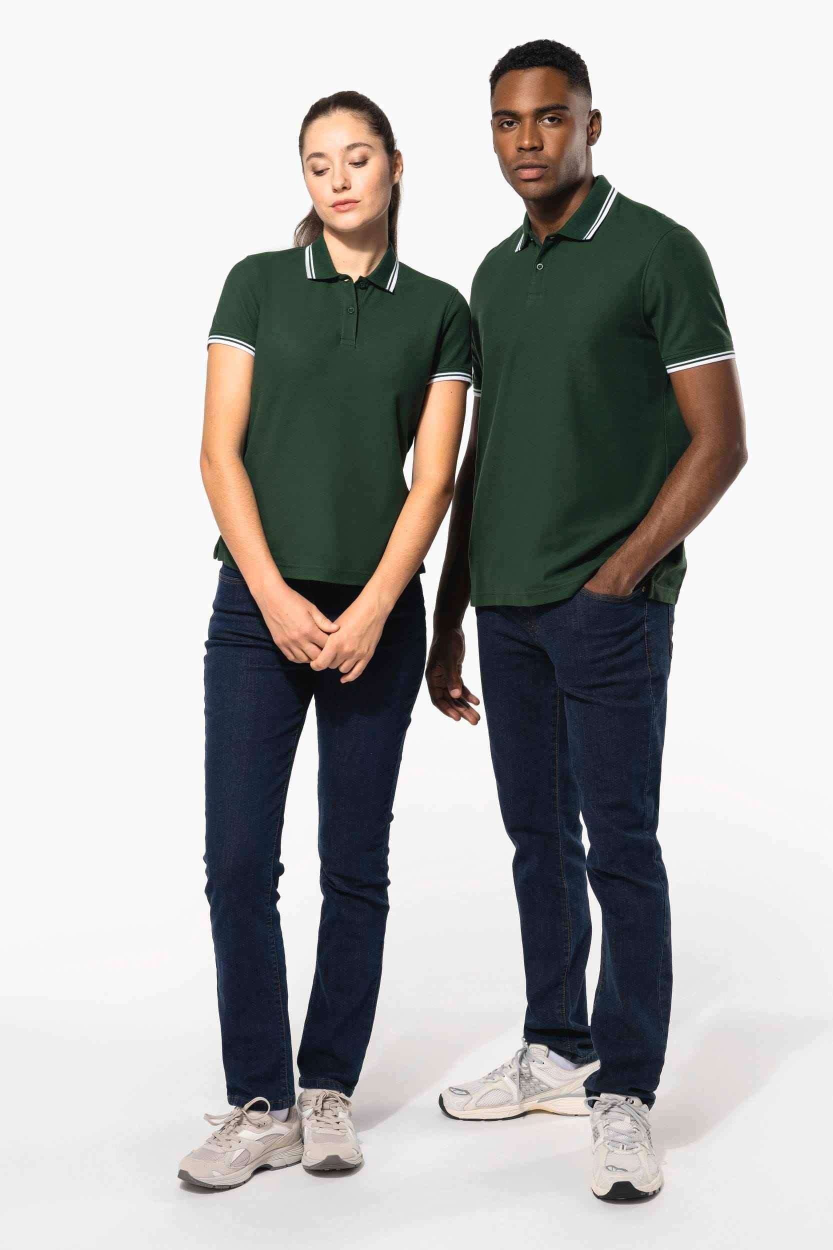 K273 - Polo femme manches courtes à liserés contrastés - Occifloc