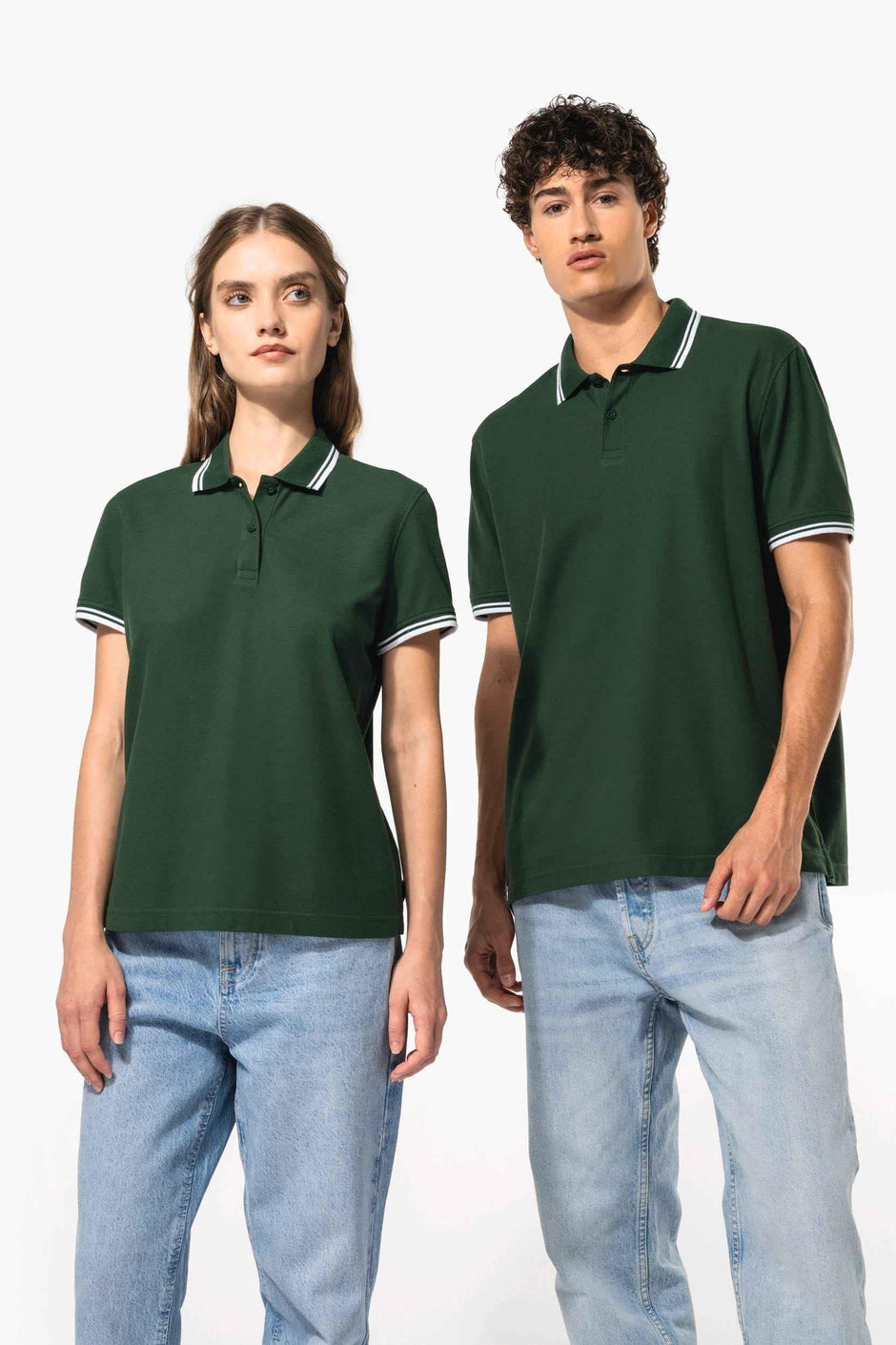 K273 - Polo femme manches courtes à liserés contrastés - Occifloc