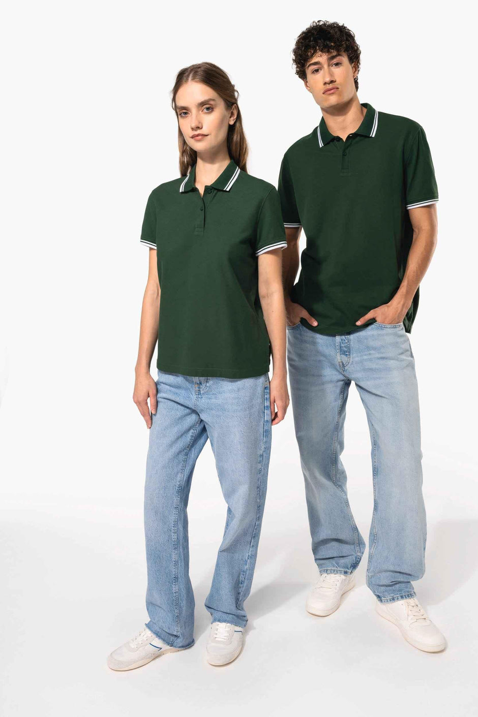 K273 - Polo femme manches courtes à liserés contrastés - Occifloc