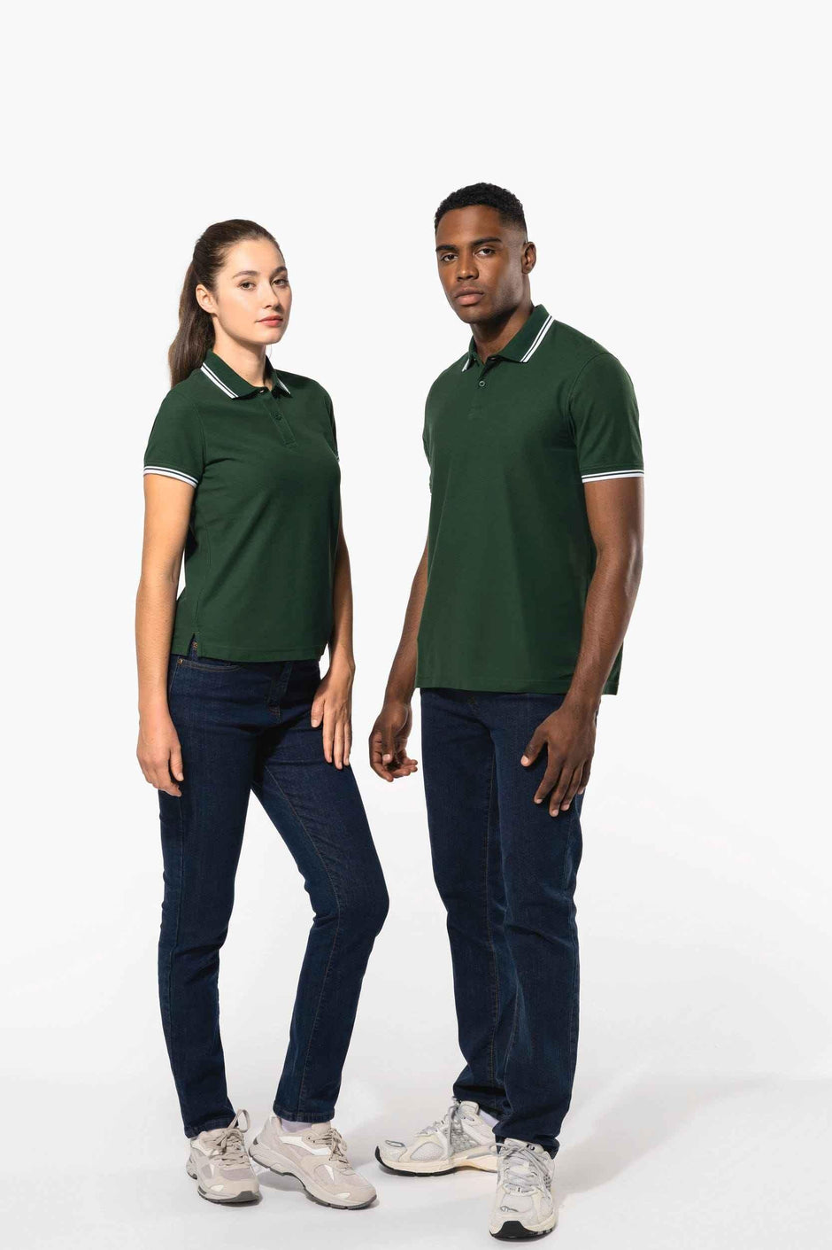 K273 - Polo femme manches courtes à liserés contrastés - Occifloc