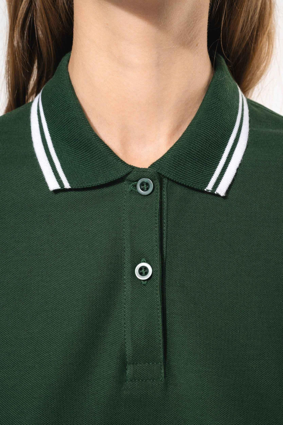 K273 - Polo femme manches courtes à liserés contrastés - Occifloc