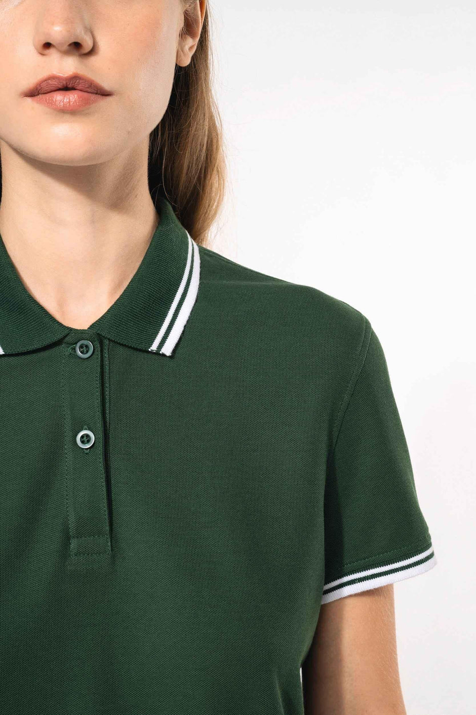 K273 - Polo femme manches courtes à liserés contrastés - Occifloc