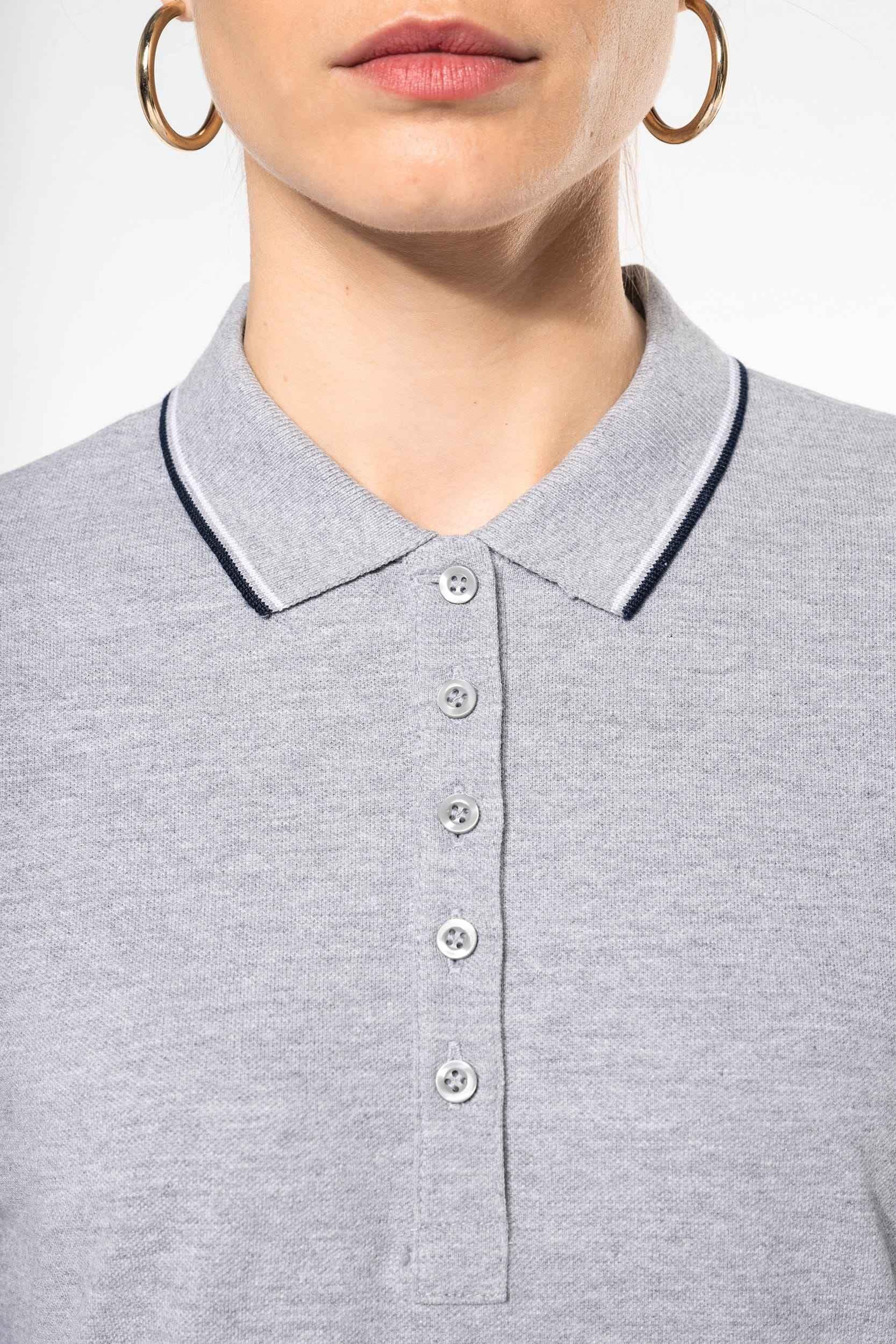 K281 - Polo maille piquée manches longues femme - Occifloc