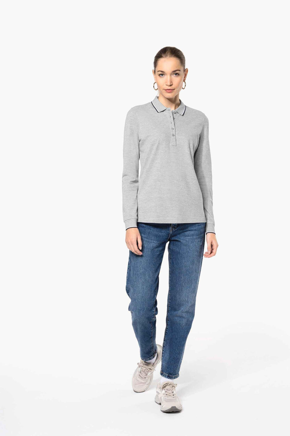 K281 - Polo maille piquée manches longues femme - Occifloc