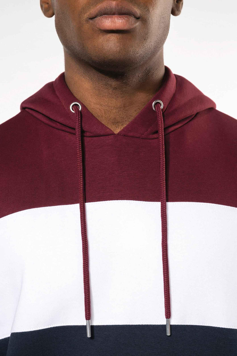 K4016 - Sweat-shirt tricolore à capuche unisexe - Occifloc
