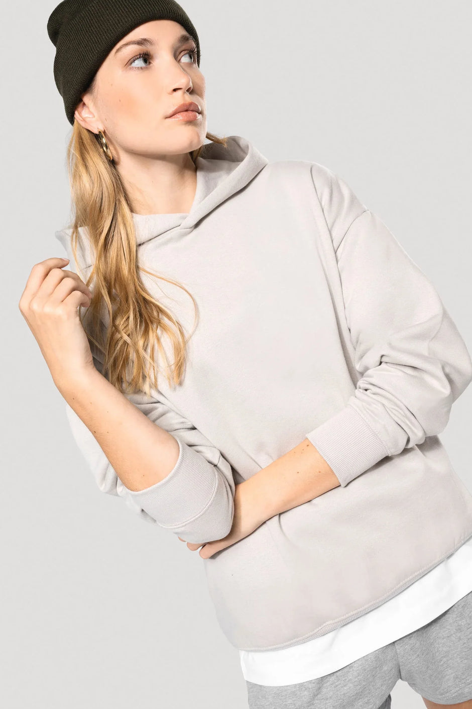 K4018 - Sweatshirt à capuche molleton oversize unisexe - Occifloc