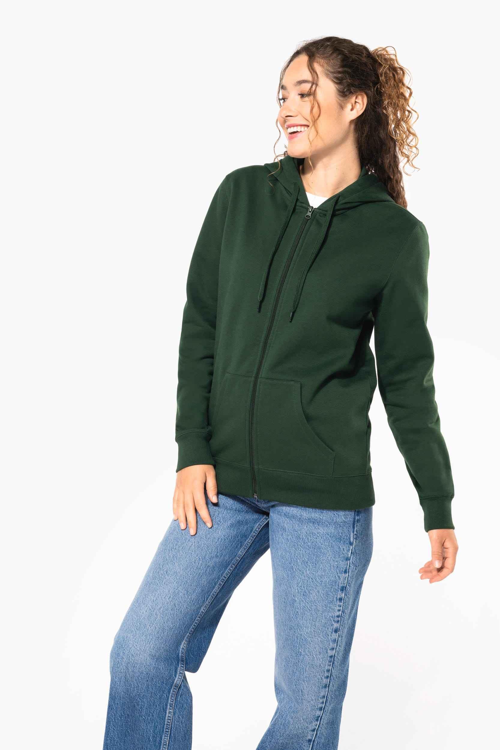 K4042 - Sweat-shirt recyclé zippé à capuche unisexe - Occifloc