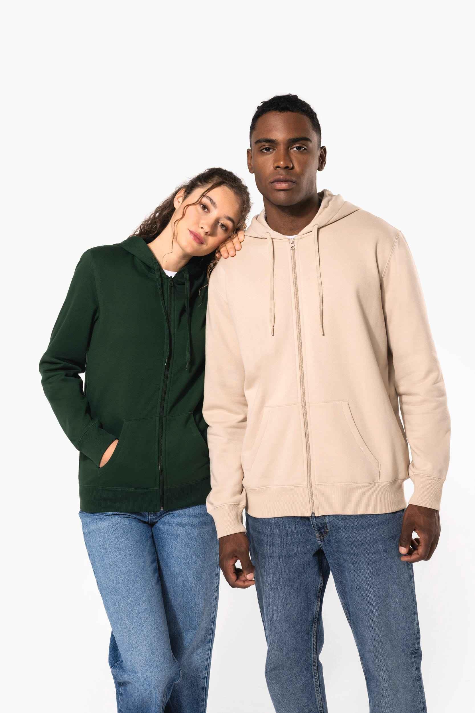 K4042 - Sweat-shirt recyclé zippé à capuche unisexe - Occifloc