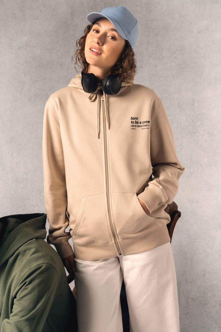 K4042 - Sweat-shirt recyclé zippé à capuche unisexe - Occifloc