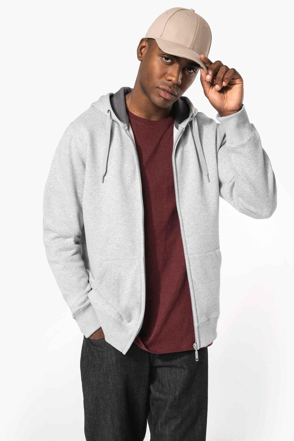 K444 - Sweat-shirt zippé capuche unisexe - Occifloc