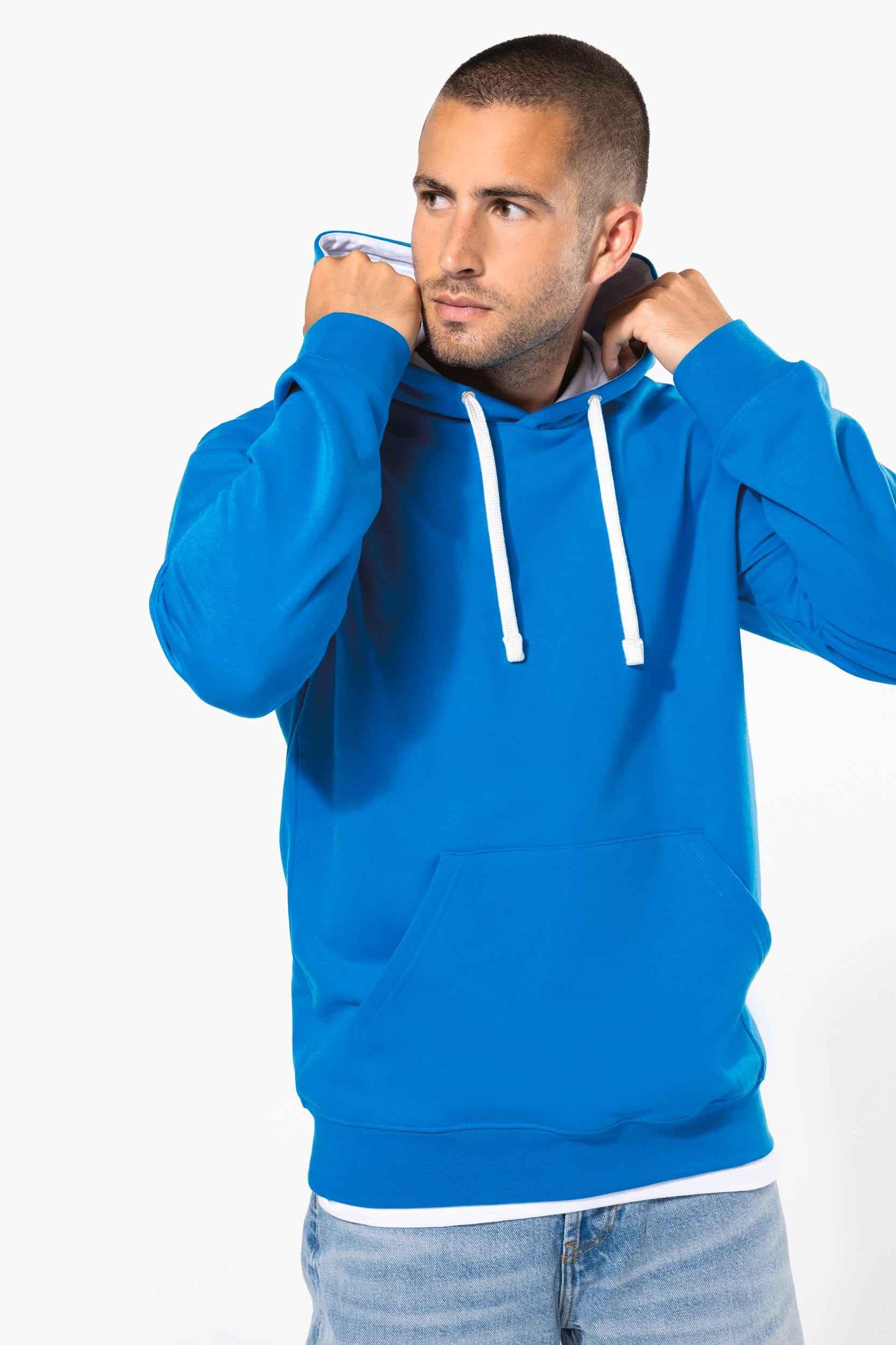 K446 - Sweat-shirt capuche contrastée homme - Occifloc