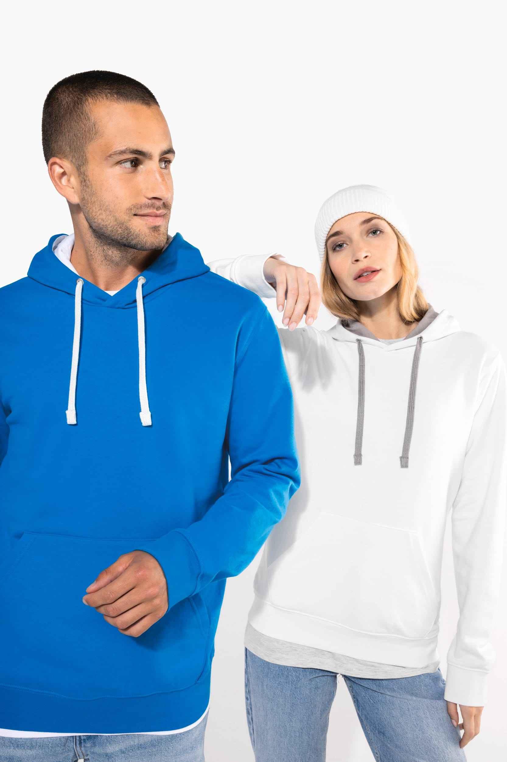 K446 - Sweat-shirt capuche contrastée homme - Occifloc