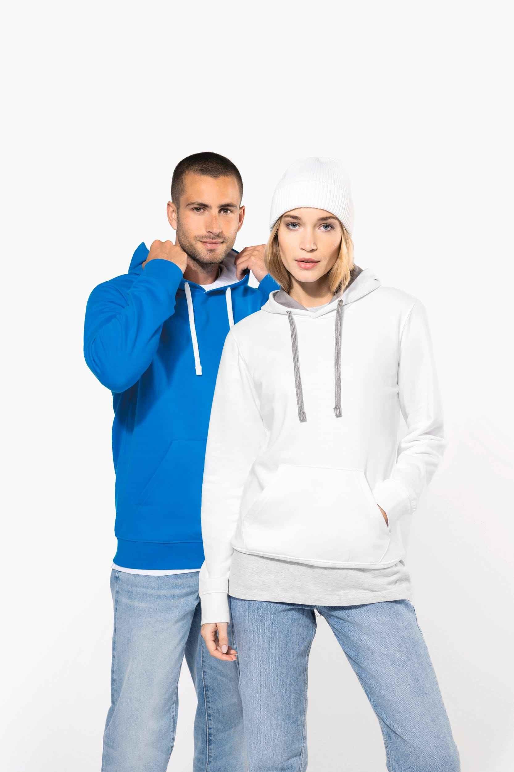 K446 - Sweat-shirt capuche contrastée homme - Occifloc