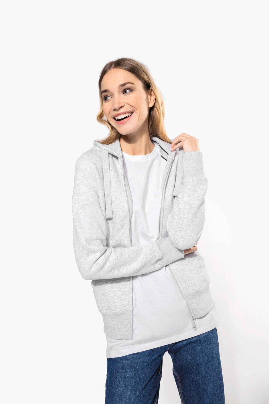 K464 - Sweat-shirt zippé capuche femme - Occifloc