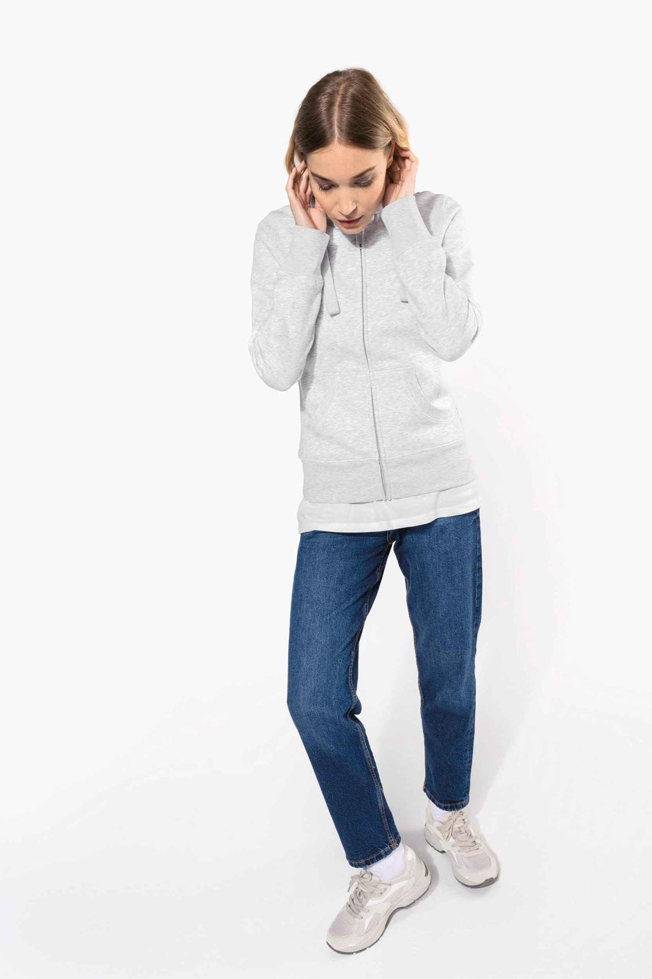 K464 - Sweat-shirt zippé capuche femme - Occifloc