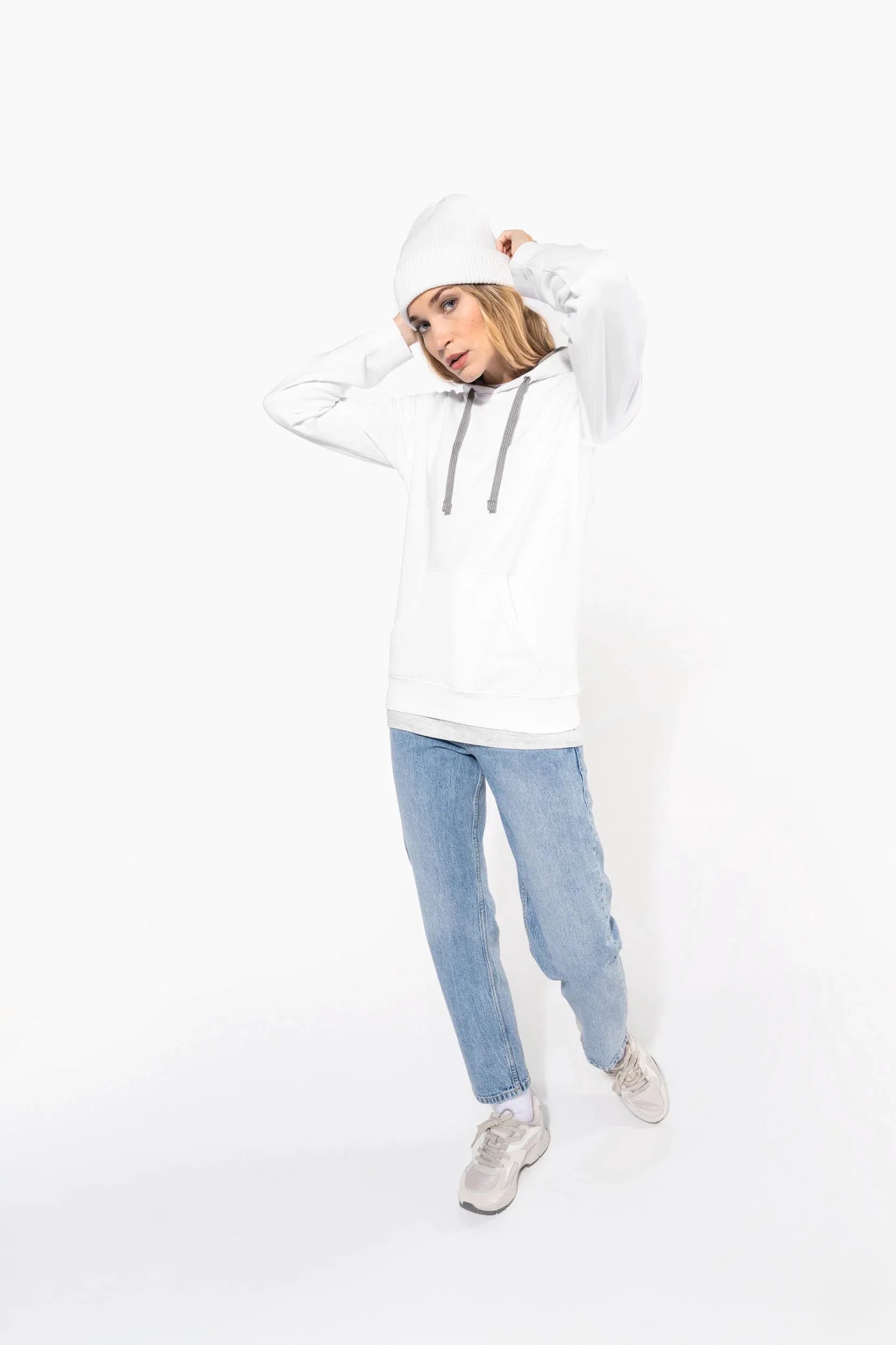 K465 - Sweat-shirt capuche contrastée femme - Occifloc