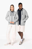 K467 - Sweat-shirt zippé capuche contrastée femme - Occifloc