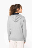 K467 - Sweat-shirt zippé capuche contrastée femme - Occifloc