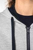 K467 - Sweat-shirt zippé capuche contrastée femme - Occifloc