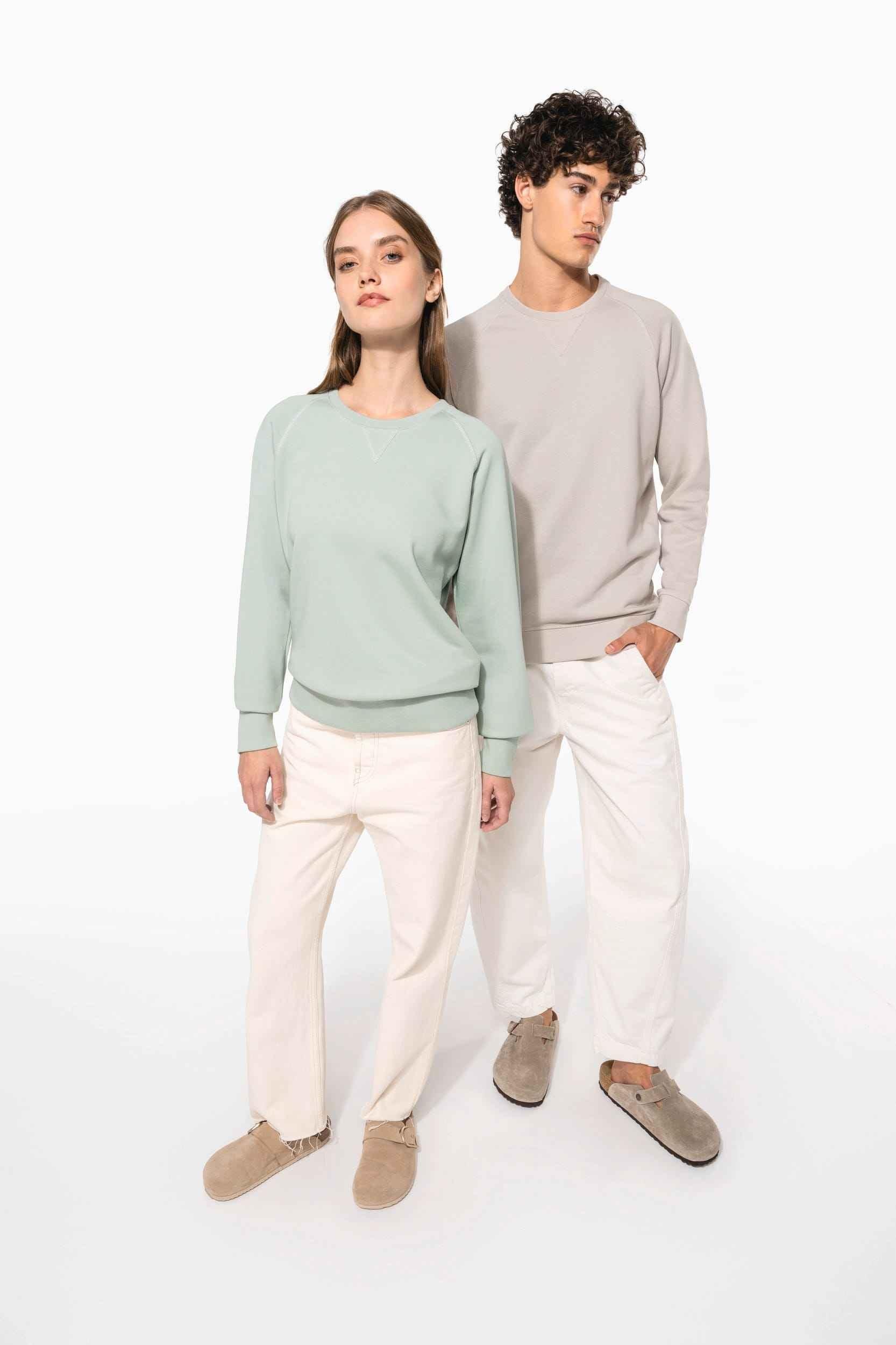 K481 - Sweat-shirt Bio col rond manches raglan femme - Occifloc