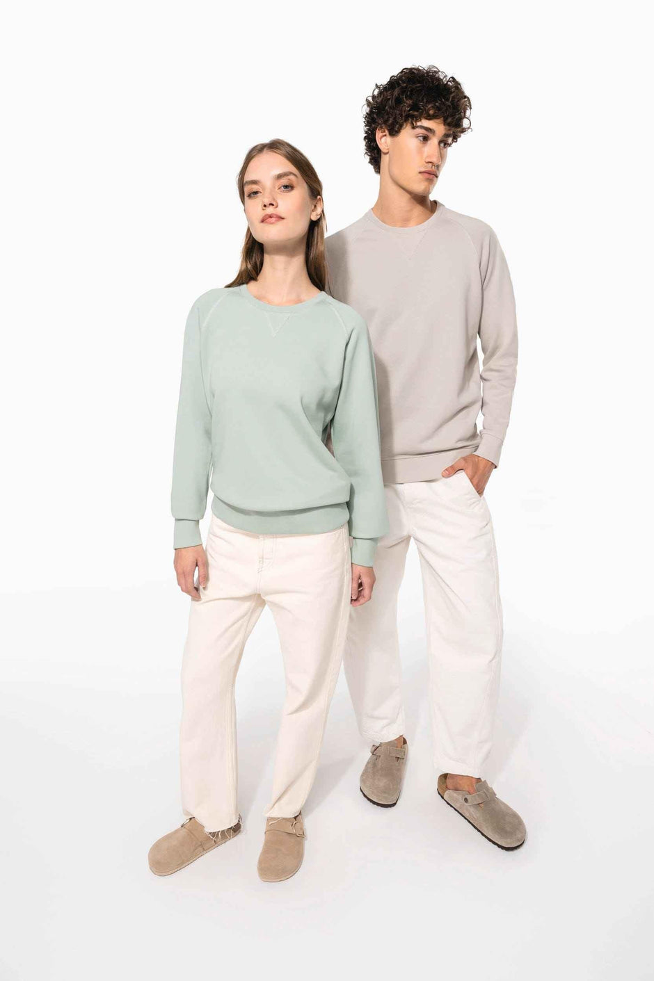 K481 - Sweat-shirt Bio col rond manches raglan femme - Occifloc