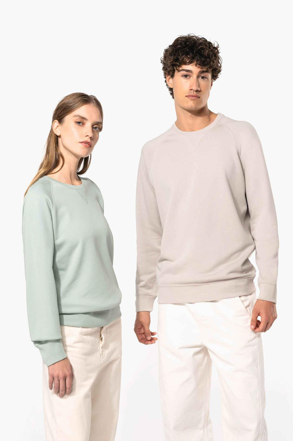 K481 - Sweat-shirt Bio col rond manches raglan femme - Occifloc