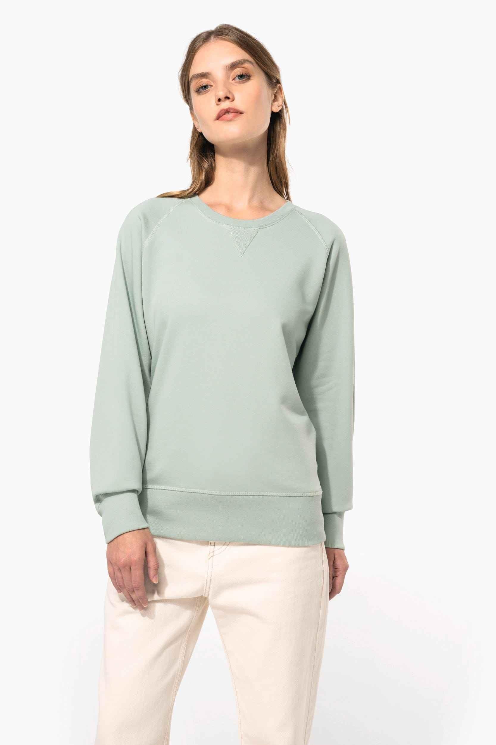 K481 - Sweat-shirt Bio col rond manches raglan femme - Occifloc