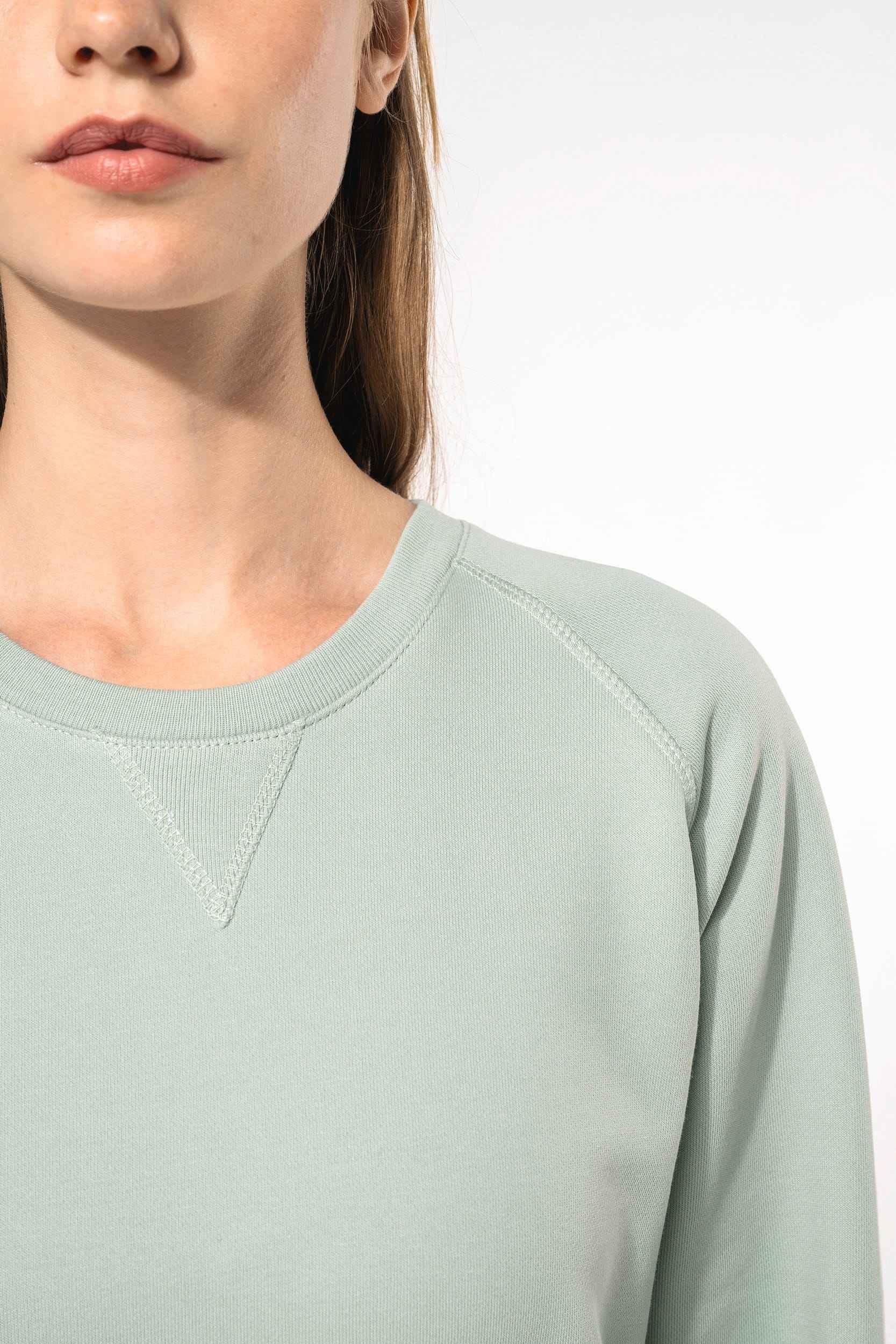 K481 - Sweat-shirt Bio col rond manches raglan femme - Occifloc