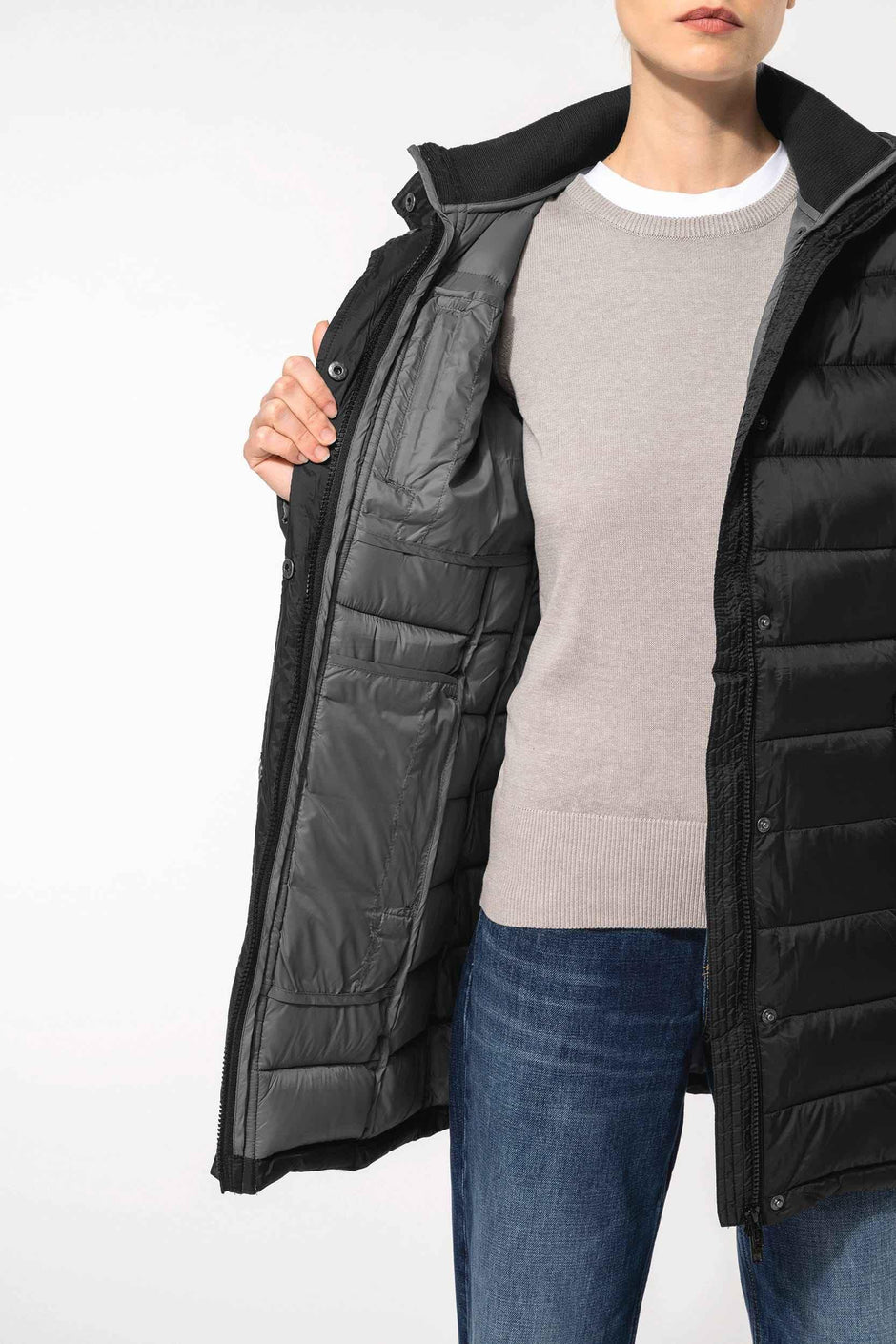 K6129 - Parka doudoune légère à capuche femme - Occifloc