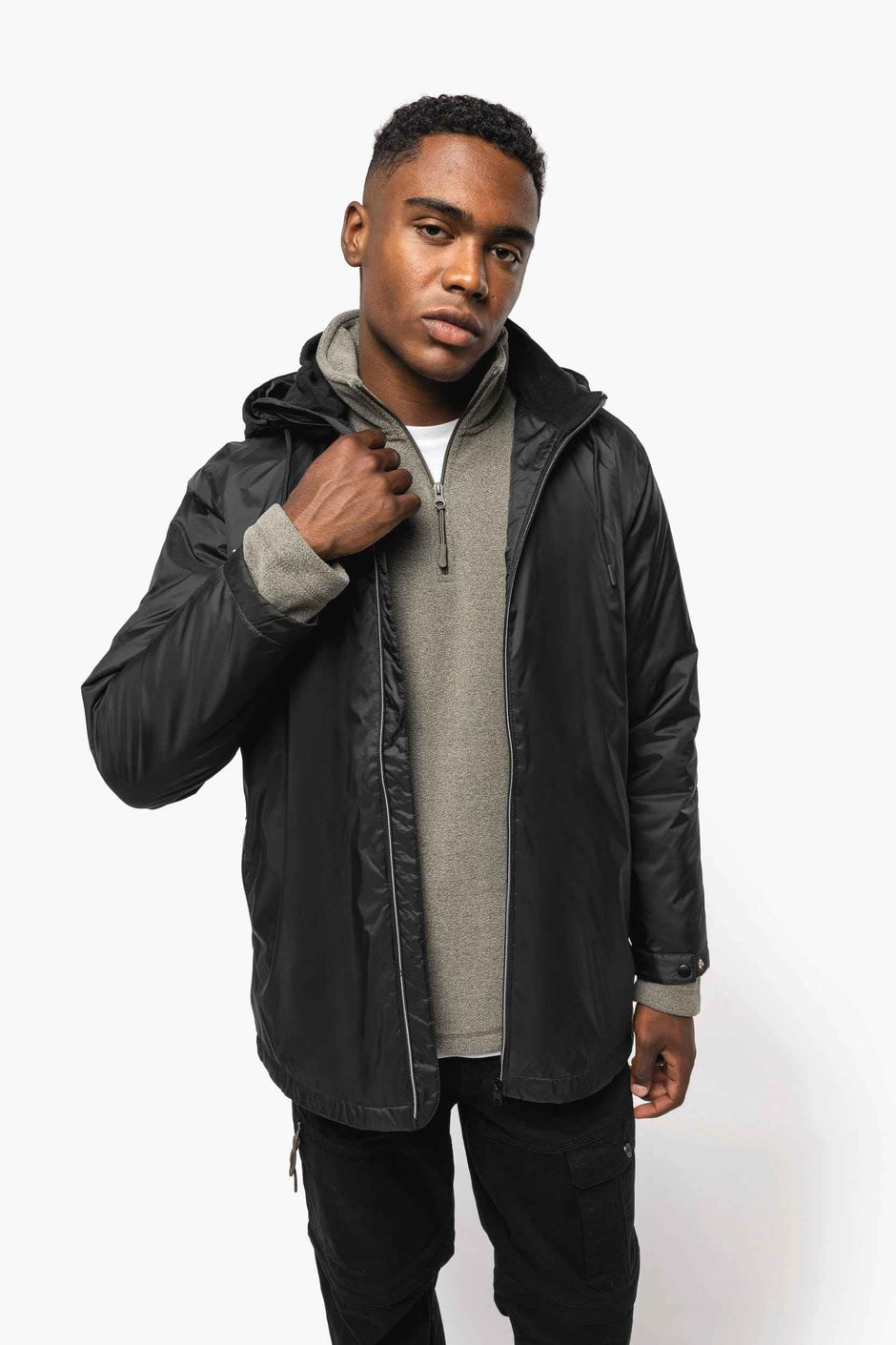 K6153 - Veste à capuche avec doublure en micropolaire unisexe - Occifloc