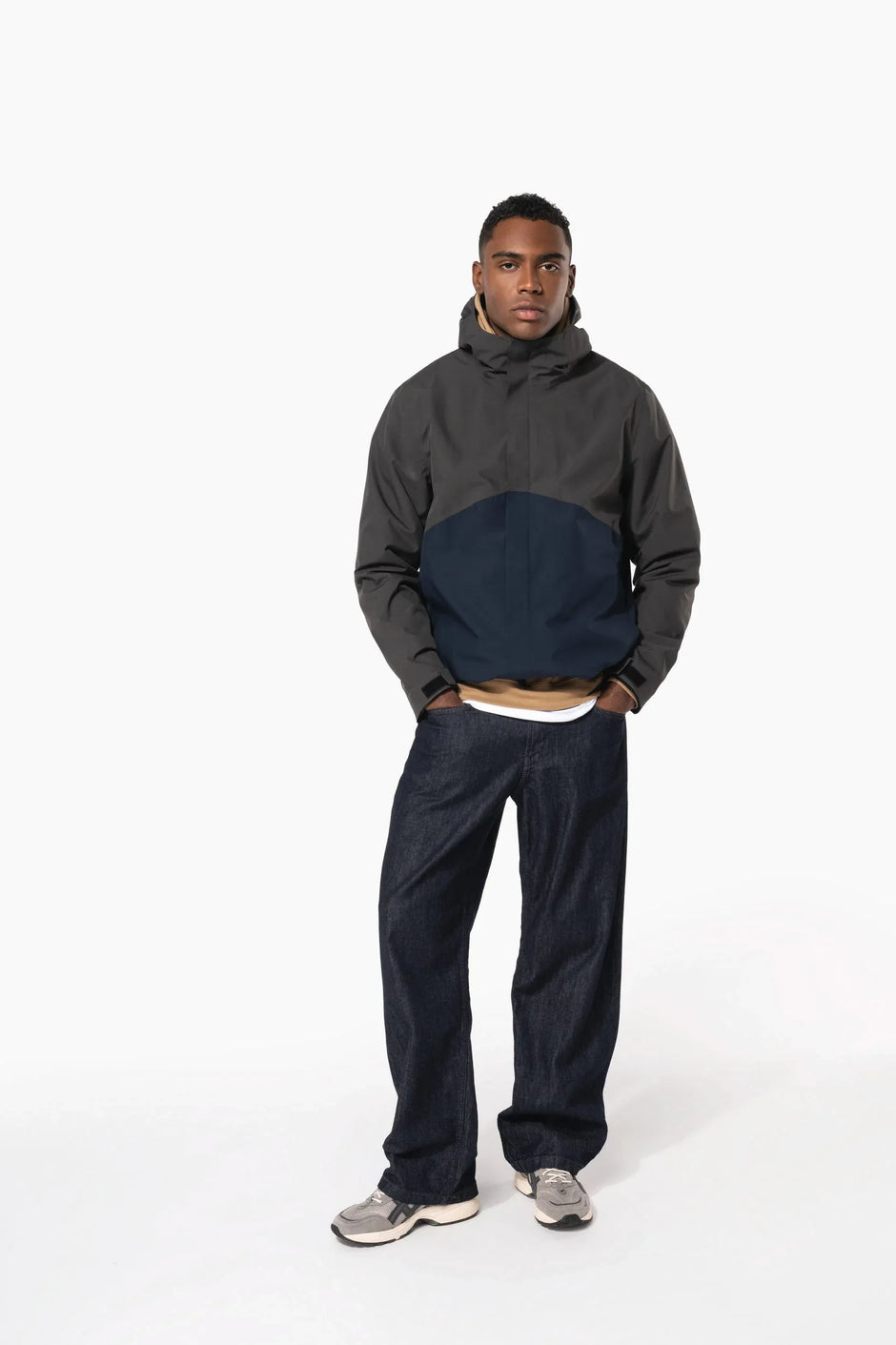 K6169 - Parka 3-en-1 imperméable à capuche bicolore unisexe - Occifloc