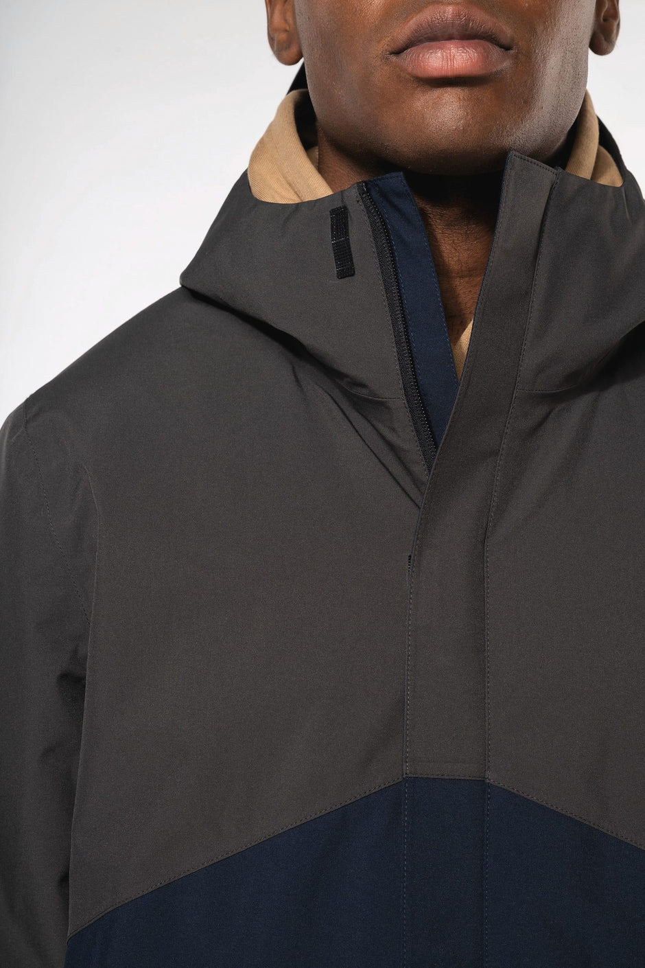 K6169 - Parka 3-en-1 imperméable à capuche bicolore unisexe - Occifloc