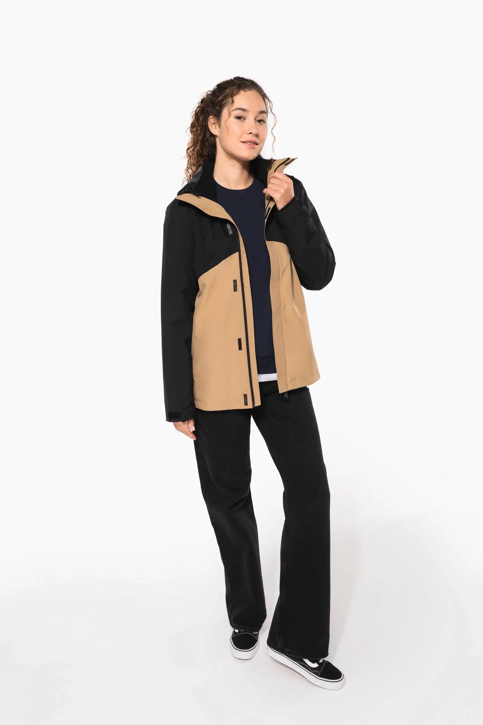 K6169 - Parka 3-en-1 imperméable à capuche bicolore unisexe - Occifloc