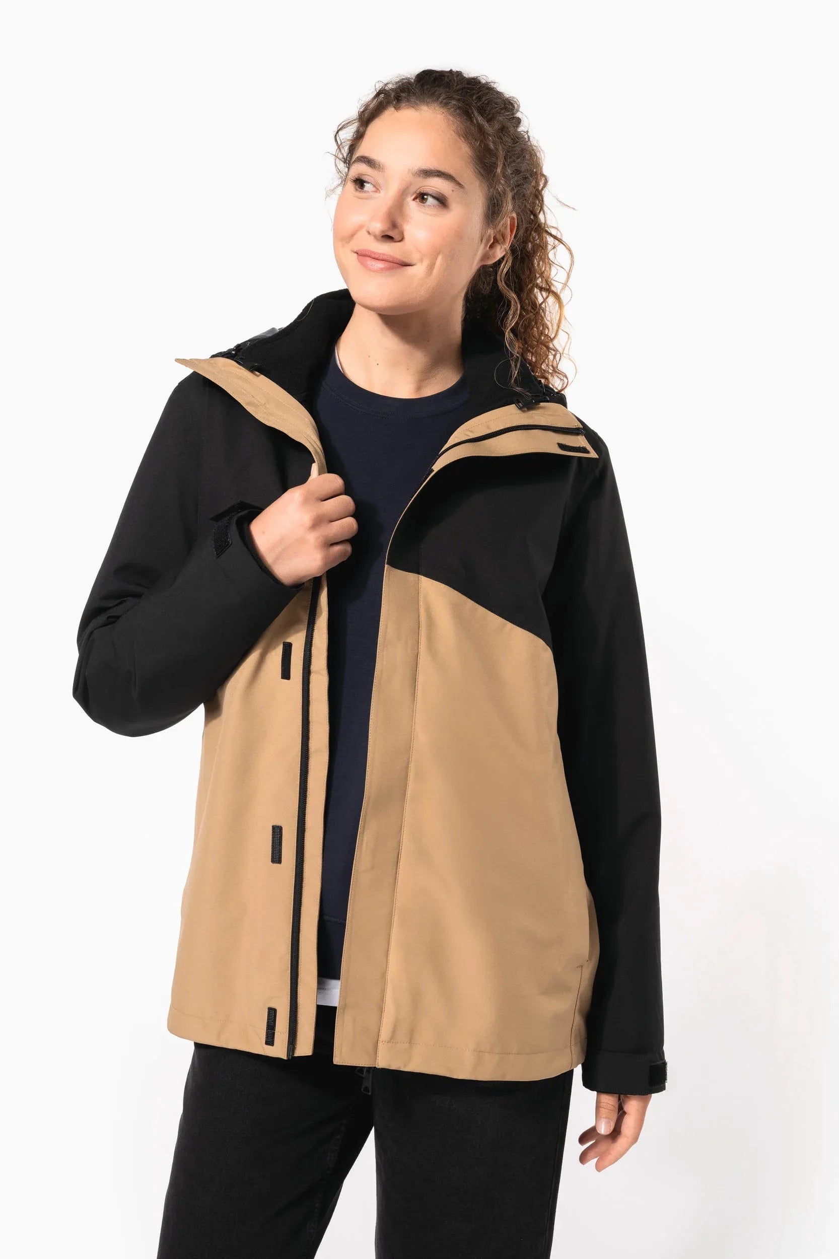 K6169 - Parka 3-en-1 imperméable à capuche bicolore unisexe - Occifloc