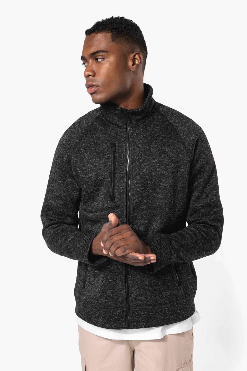 K9106 - Veste zippée chinée homme