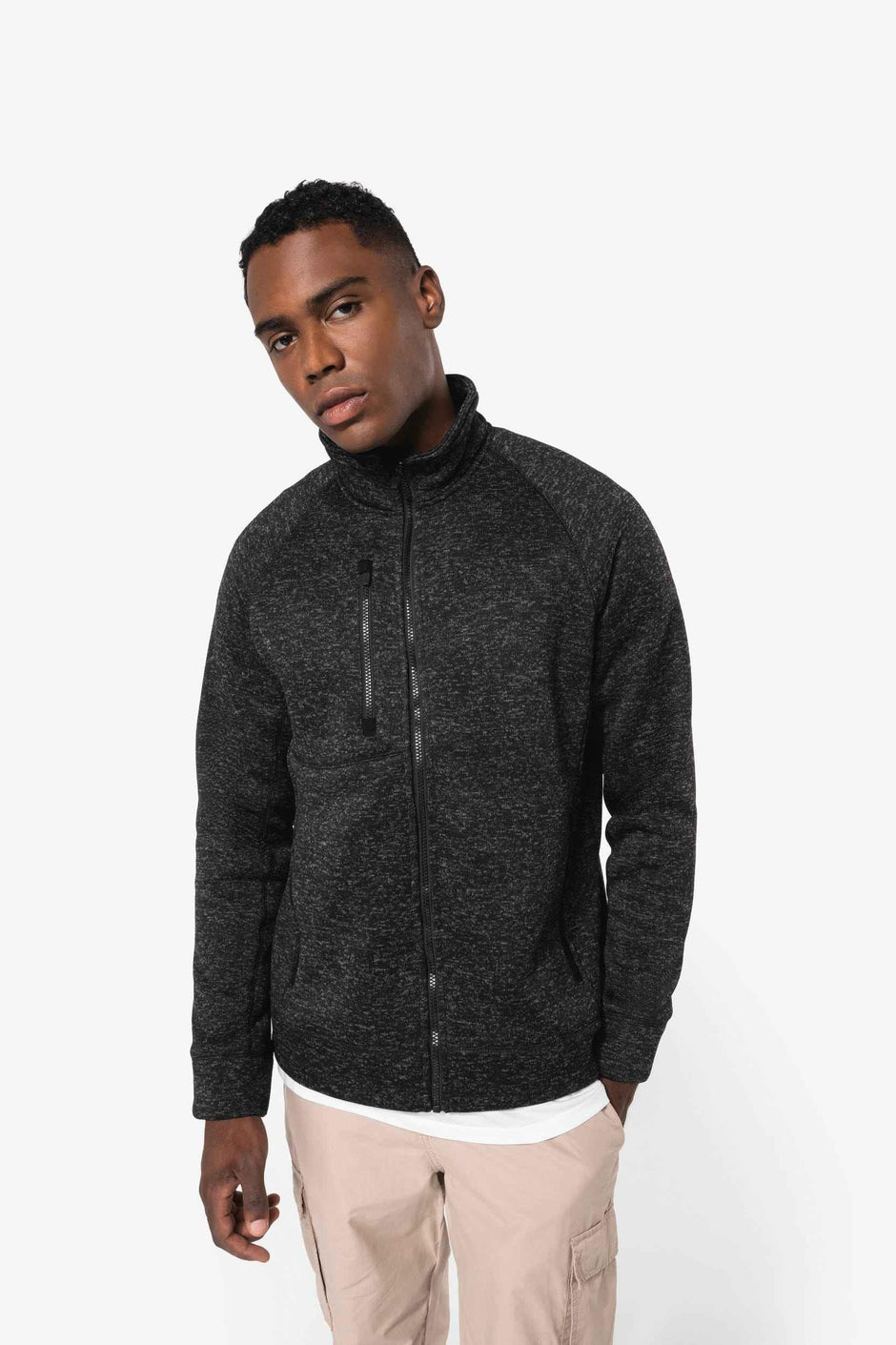 K9106 - Veste zippée chinée homme