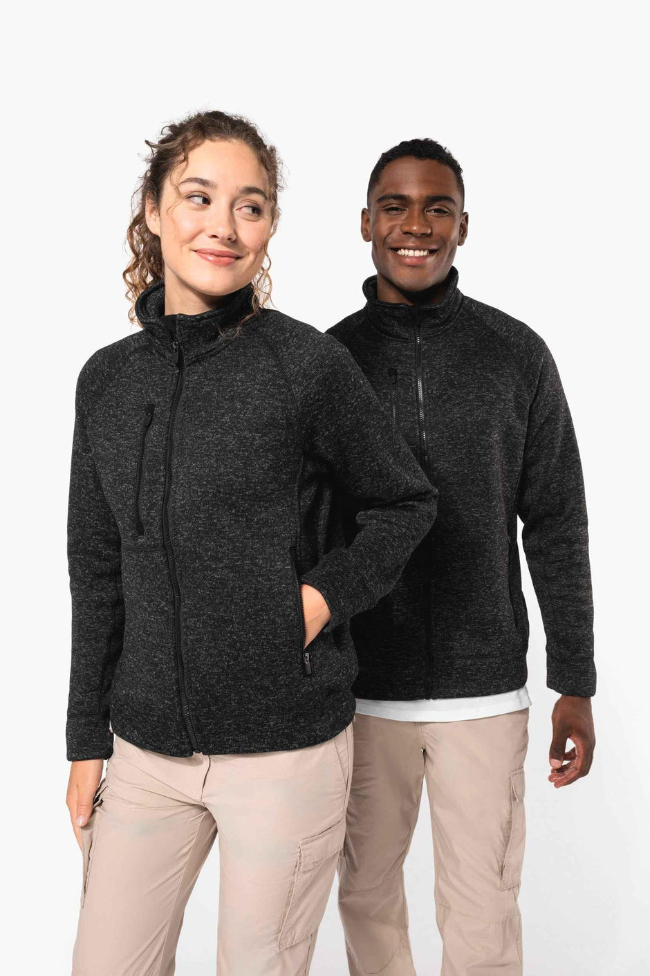 K9106 - Veste zippée chinée homme