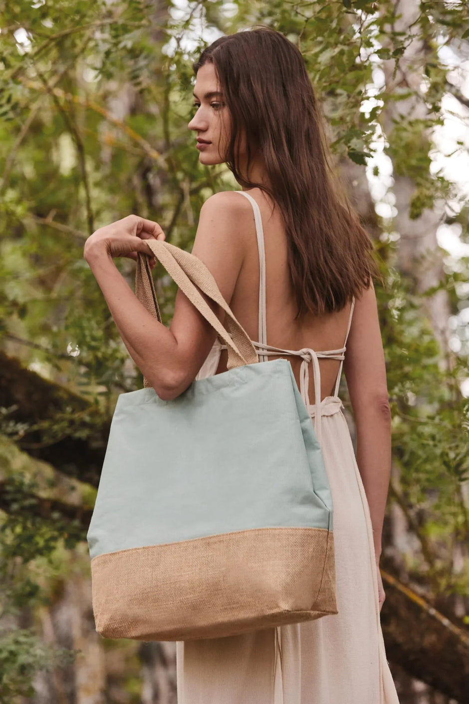 KI0235 - Sac shopping en toiles de coton et jute - Occifloc