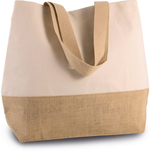 KI0235 - Sac shopping en toiles de coton et jute - Occifloc